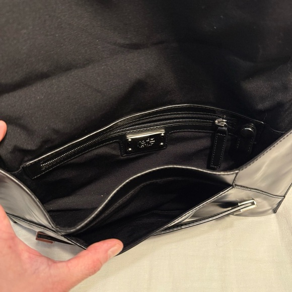 Rafe Studded Rivet Large Smooth Leather Clutch Handbag Pouch Envelope Embellish - Picture 8 of 10